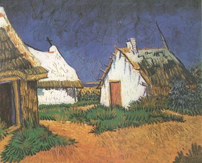 Vincent Van Gogh Three White Cottages in Saintes-Maries (nn04) Norge oil painting art